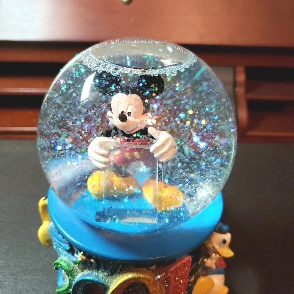 100th Anniversary Mickey Mouse 2001 Glitter Snow Globe Music Box Zip-A-De-DooDah